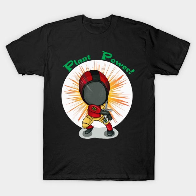 Plant Powered Sword Fighter T-Shirt by cuisinecat